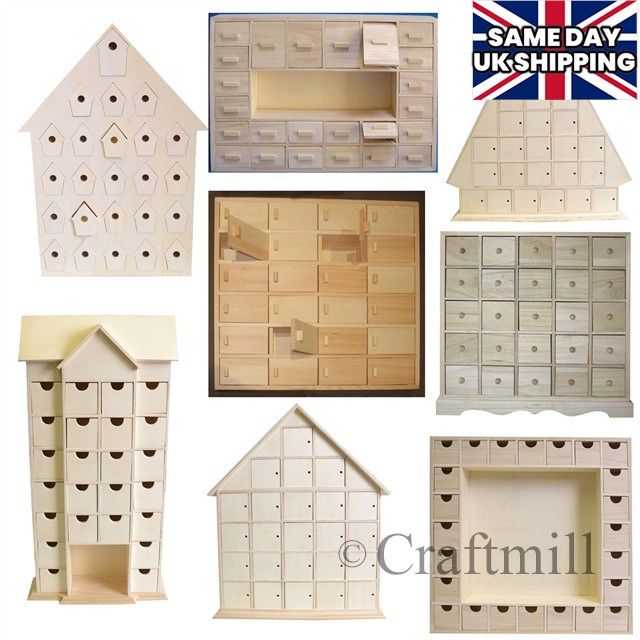 Plain Wooden Advent Calendars unfinished and ready to decorate & make