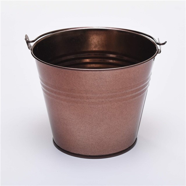 FIVE 15cm 6" large METAL BUCKETS pots pails tins herb planter sweet