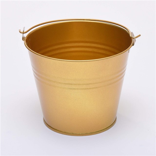 FIVE 15cm 6" large METAL BUCKETS pots pails tins herb planter sweet