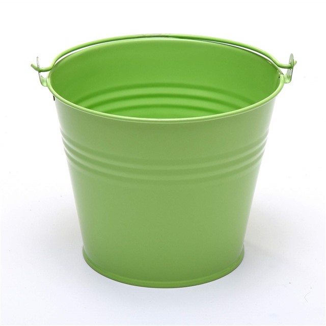 FIVE 15cm 6" large METAL BUCKETS pots pails tins herb planter sweet