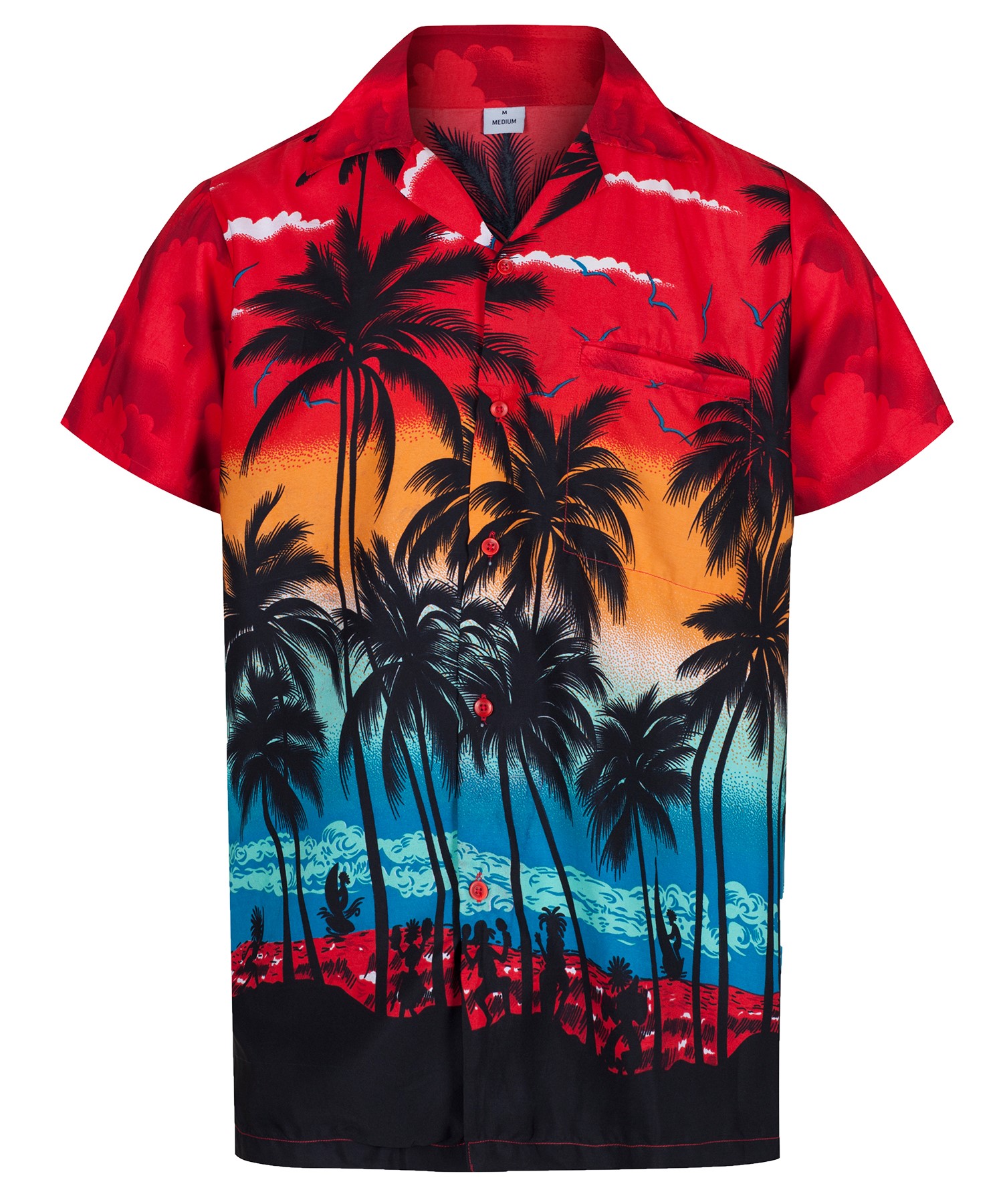 MENS HAWAIIAN SHIRT ALOHA HAWAII THEMED PARTY SHIRT HOLIDAY BEACH FANCY