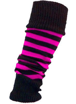 LADIES LEG WARMERS NEON COLOURS TUTU NEON LEG WARMERS PINK BLACK RED - Picture 12 of 19