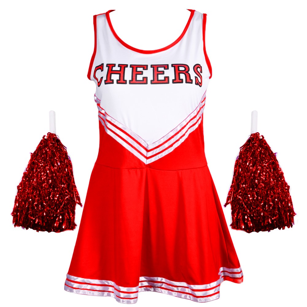 Cheerleader Fancy Dress Outfit High School Musical Uniform Costume Pom Poms Ebay