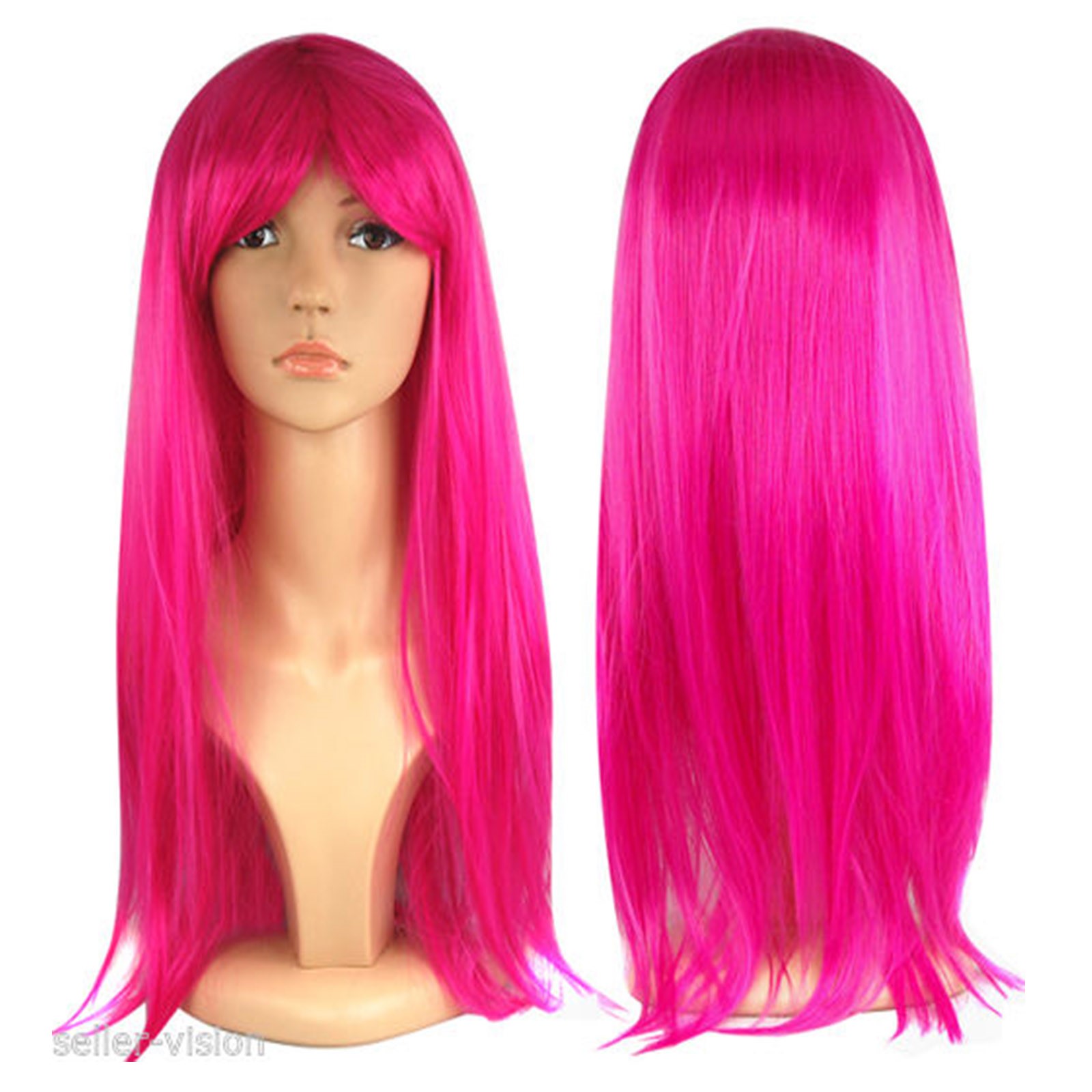 Womens Ladies Long 19 Straight Wig Fancy Dress Cosplay Wigs Pop Party Costume