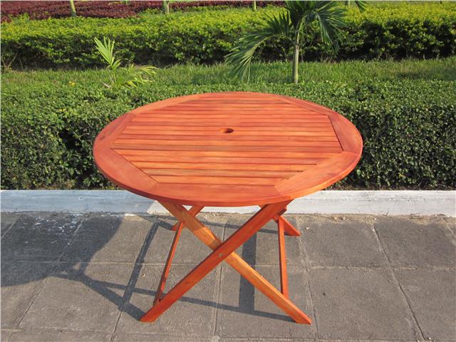 Wood Garden Side Table - Noble House Marina Natural Brown Round Wood