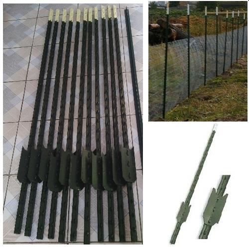 Steel Stakes Metal Fence Post Green Studded Wire Mesh PVC 