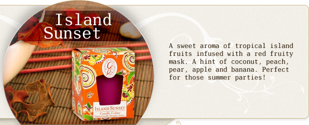 A sweet aroma of tropical island fruits infused with a red fruitty mask. A hint of coconut, peach, pear, apple and banana. Perfect for those summer parties!