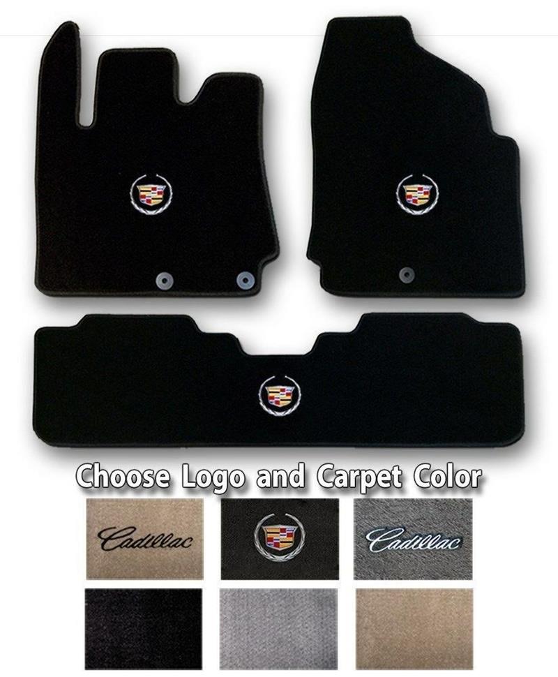 Choose Color & Logo 2010-2015 Cadillac SRX 3pc Velourtex Carpet Floor Mats