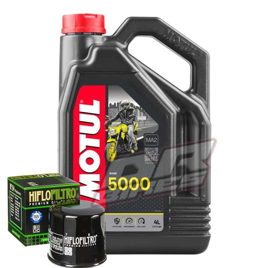 Kawasaki Z1000 2010 2011 2012 2013 Motul 5000 10W40 and Oil
