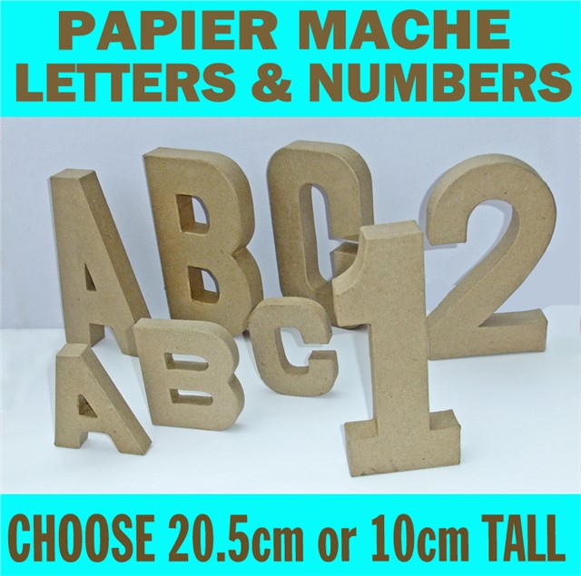 PAPER MACHE LETTERS AND NUMBERS