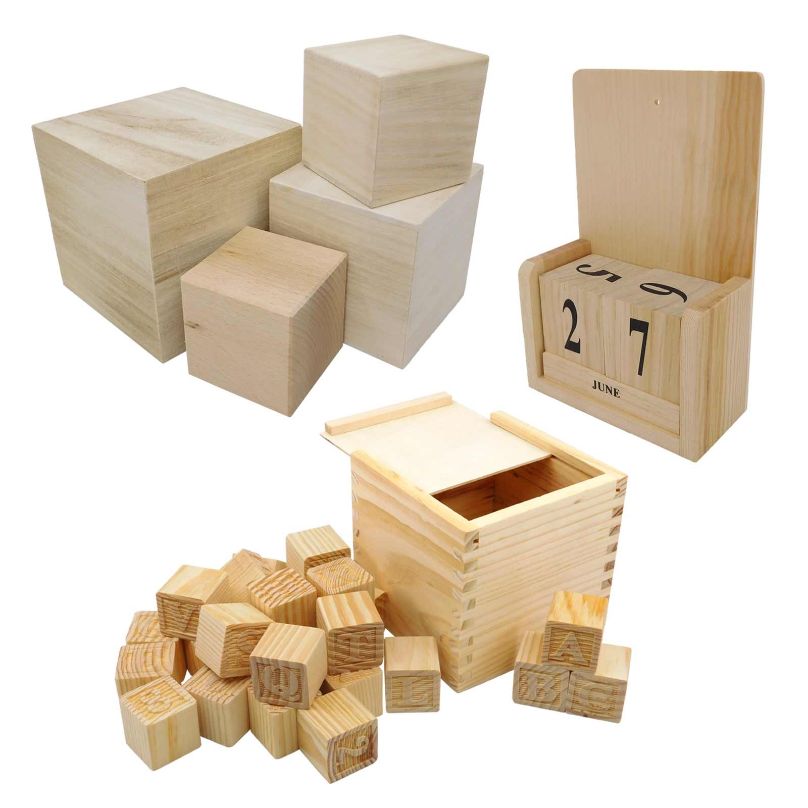 plain wooden building blocks