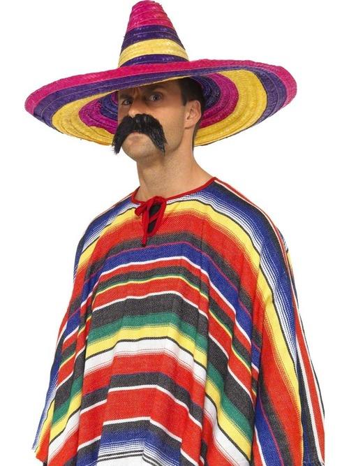Mexican/ Spanish Sombrero Straw Large Multi-Coloured Fancy dress Hat | eBay
