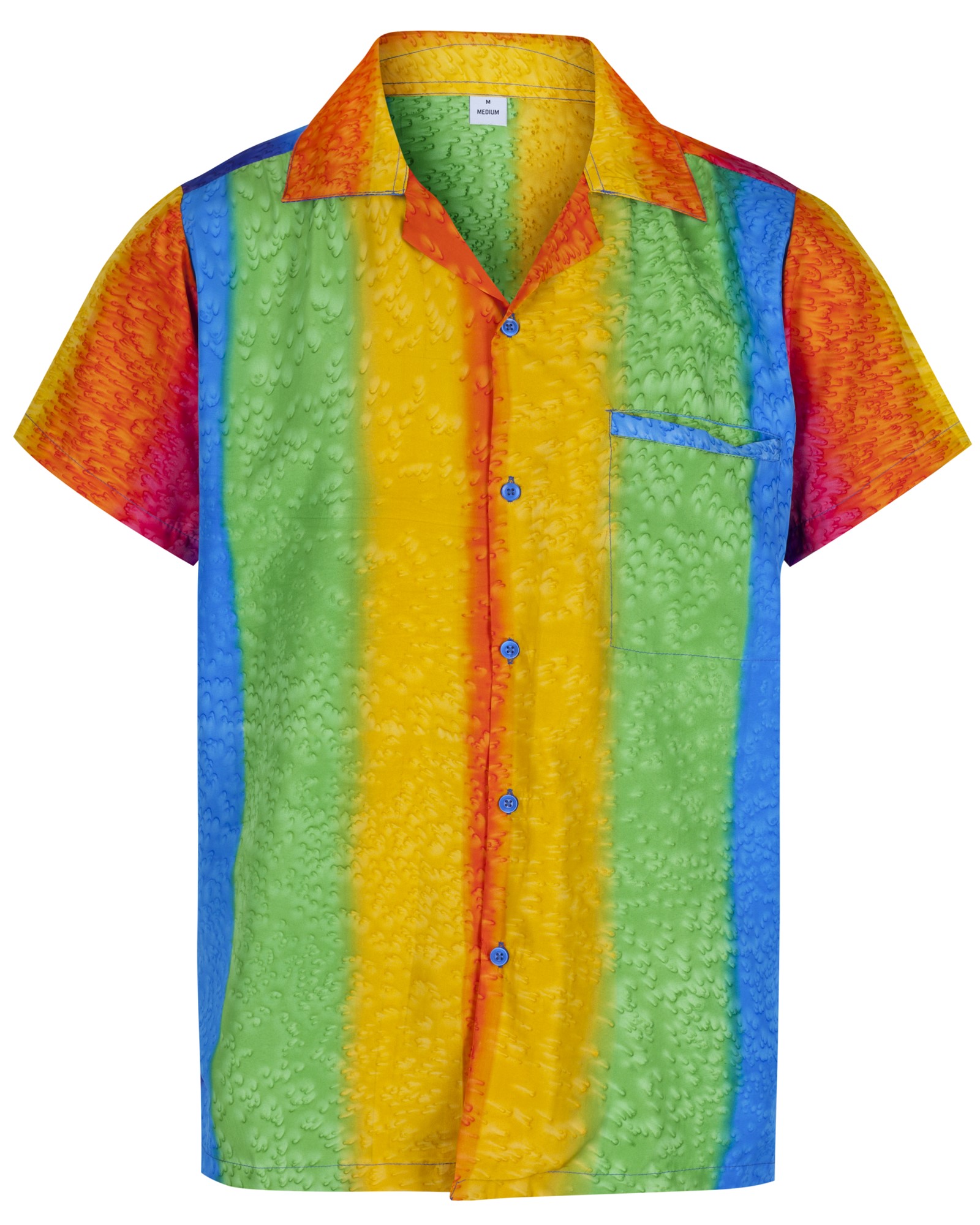 MENS HAWAIIAN SHIRT RAINBOW THEMED PARTY HOLIDAY BEACH FANCY DRESS STAG ...