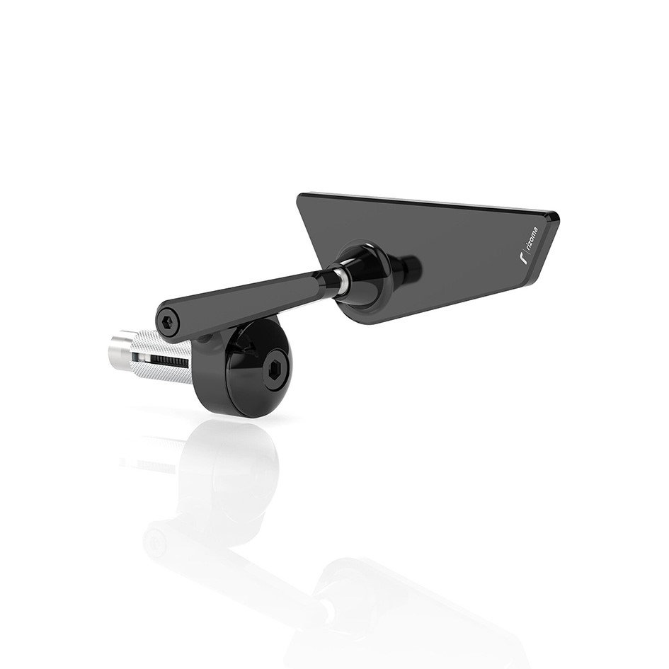 Rizoma Cut Edge Black Motorcycle Mirror Bar End Universal
