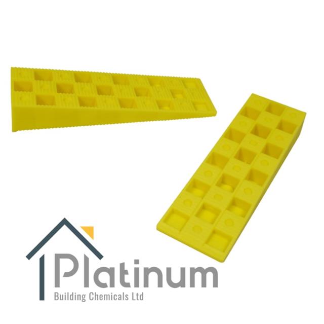 YELLOW Plastic Interlocking Wedges (Box 64) Joist Beam Decking Level