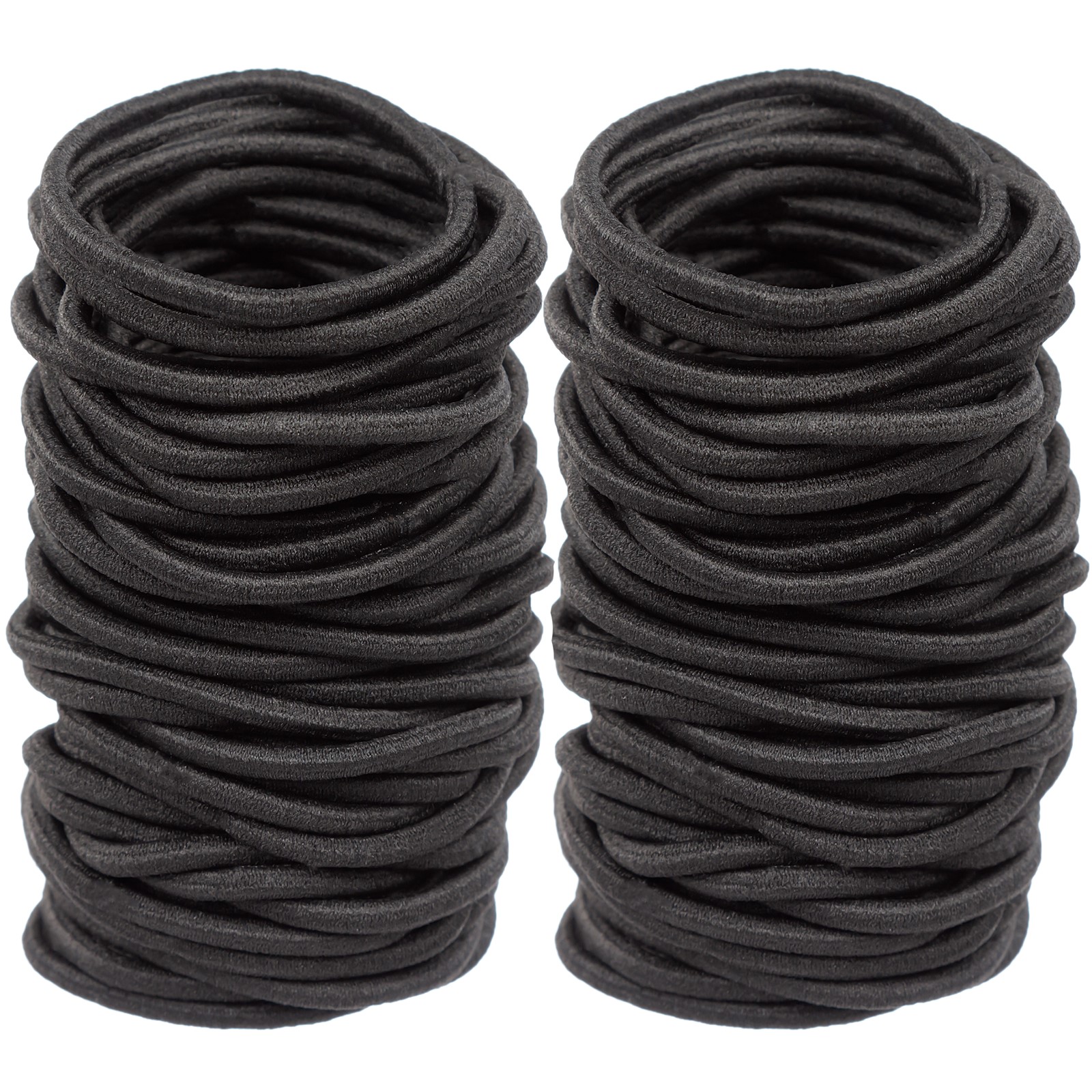 100 Quality Thick Snag Free Elastic Hair Bobbles Ponytail Bands Black ...