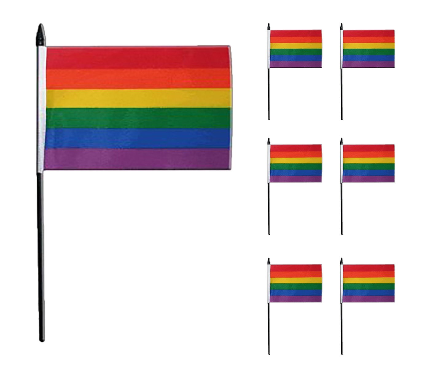 RAINBOW HAND WAVING FLAG 15CM x 10CM MINI FLAG LGBT PRIDE MARCH