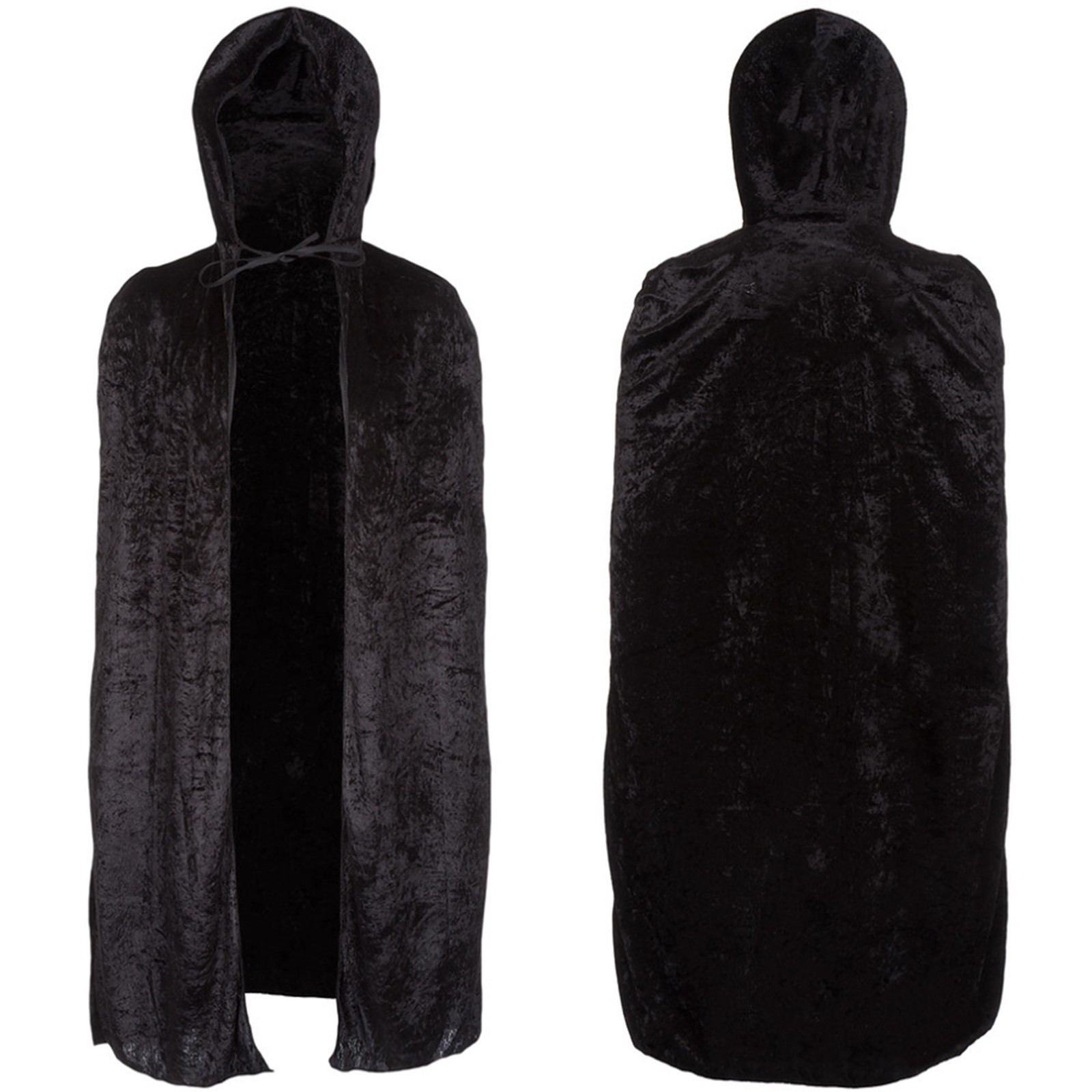 Unisex LUNGO NERO Cape Mantello Vampiro Dracula Halloween Nuovi 56/"