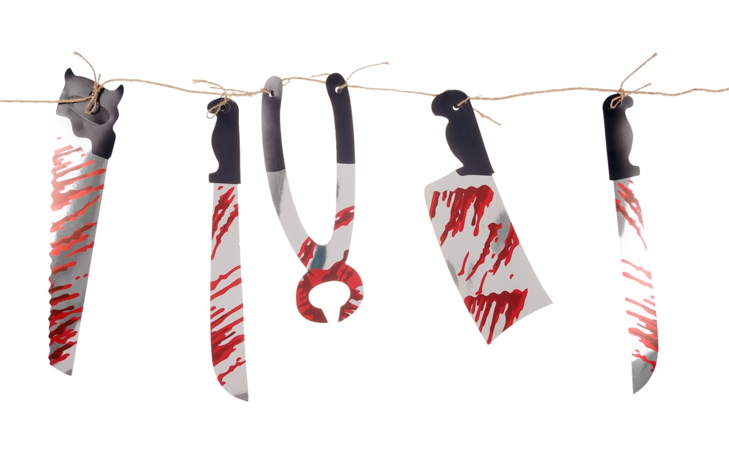 1.8M HALLOWEEN BLOODY WEAPON KNIFE GARLAND PARTY PROP HANGING