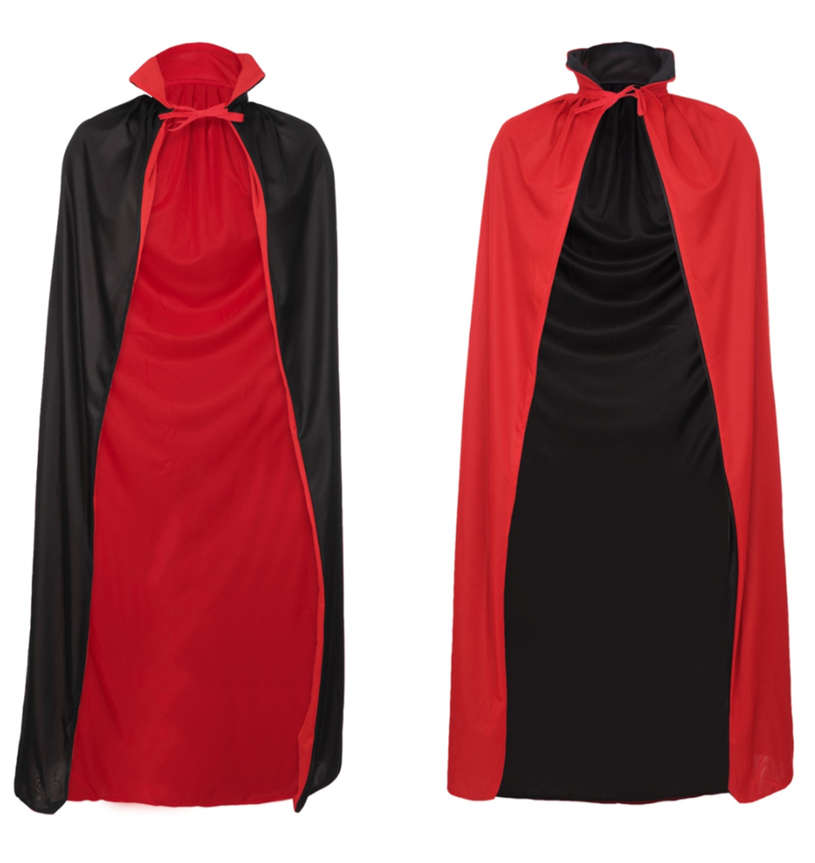 HALLOWEEN CAPE VAMPIRE DRACULA CAPE BLACK AND RED FANCY DRESS HALLOWEEN ...