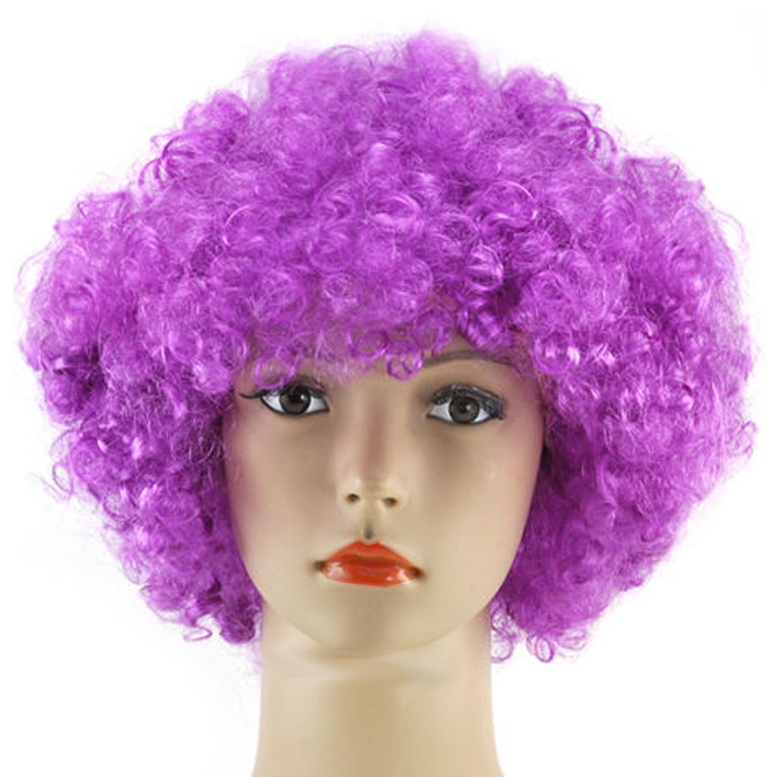 CURLY AFRO WIG MULTI COLOUR PARTY CLOWN FUNKY DISCO MENS LADIES 70S ...