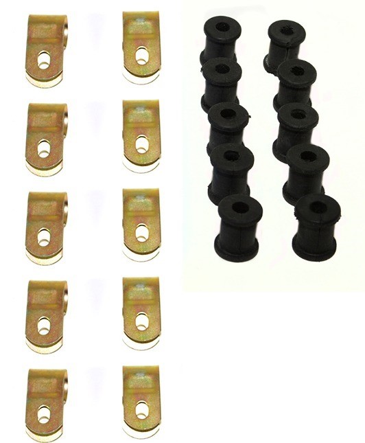 LAND ROVER SERIES REAR BRAKE PIPE P CLIP /& RUBBERS x10 56666 /& 6860L