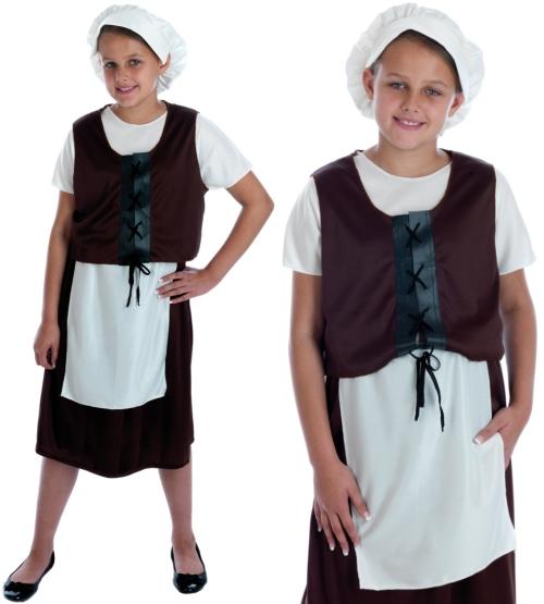 TUDOR BOY GIRL POOR MAID PEASANT CHILD VICTORIAN FANCY DRESS COSTUME ...