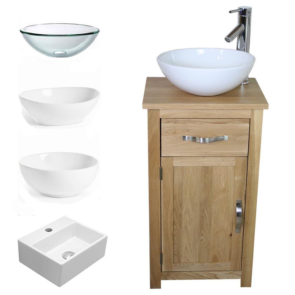 Details About Solid Oak Bathroom Cabinet Compact Vanity Sink Small Bathroom Vanity Units