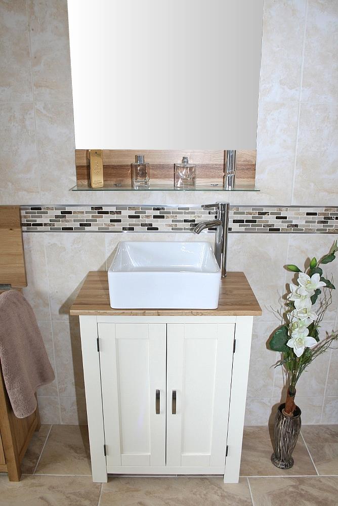 Bathroom Cloakroom Sink | Oak Bathroom Sink Unit | White Cabinet | eBay