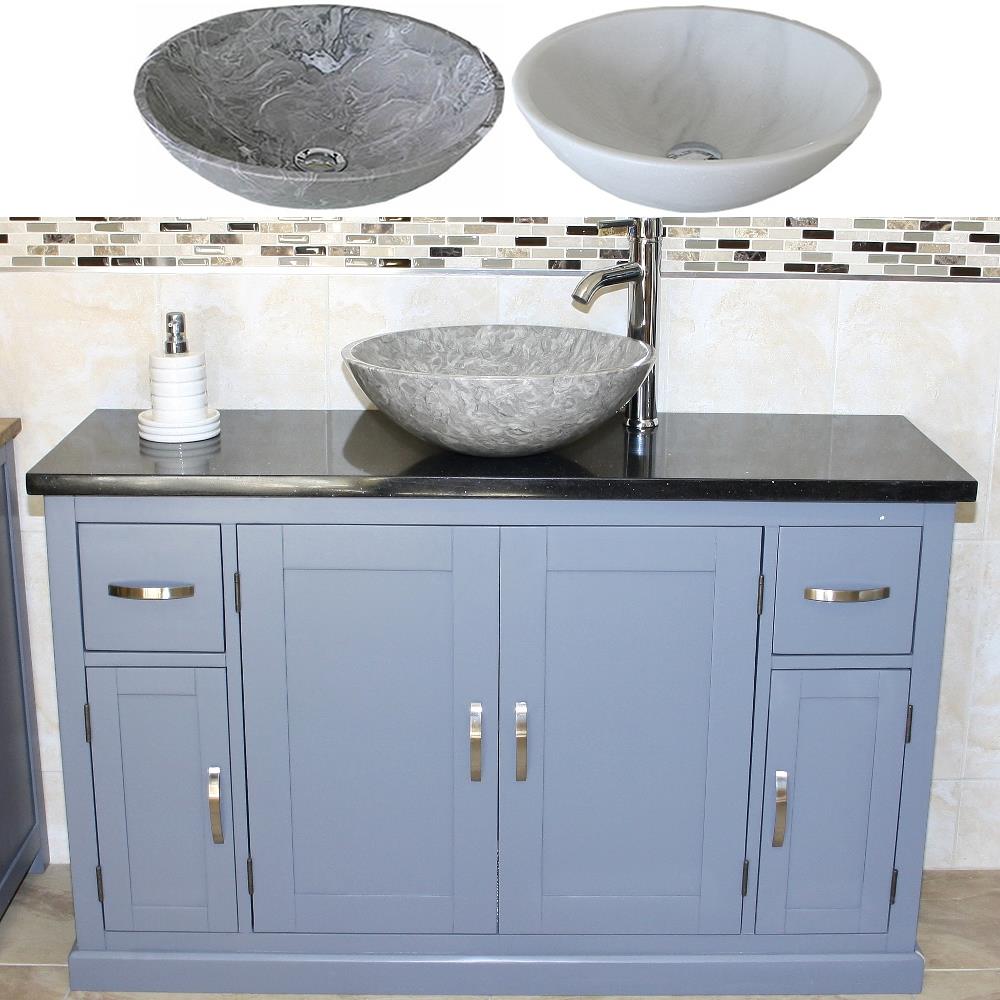 Bathroom Single Vanity Unit Grey Painted Cabinet Black Quartz Marble Basin 402 Ebay