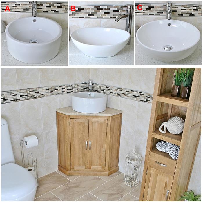 Твердые дубовые для ванной угловой, Bathroom Corner 400mm Basin Cabinet Vanity Unit
