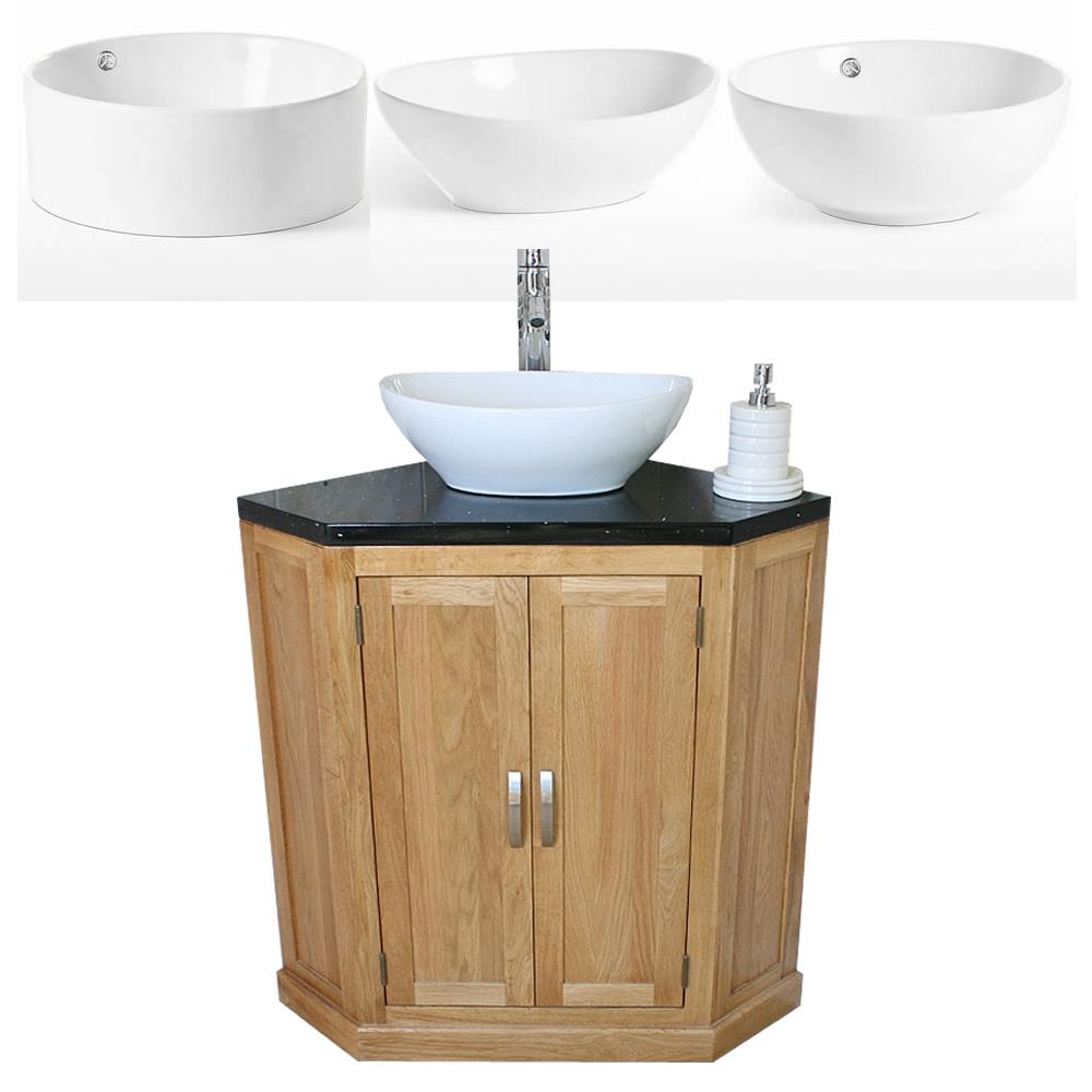 Bathroom Vanity Unit Oak Corner Wash Stand Black Quartz Ceramic Basin 501 Ebay