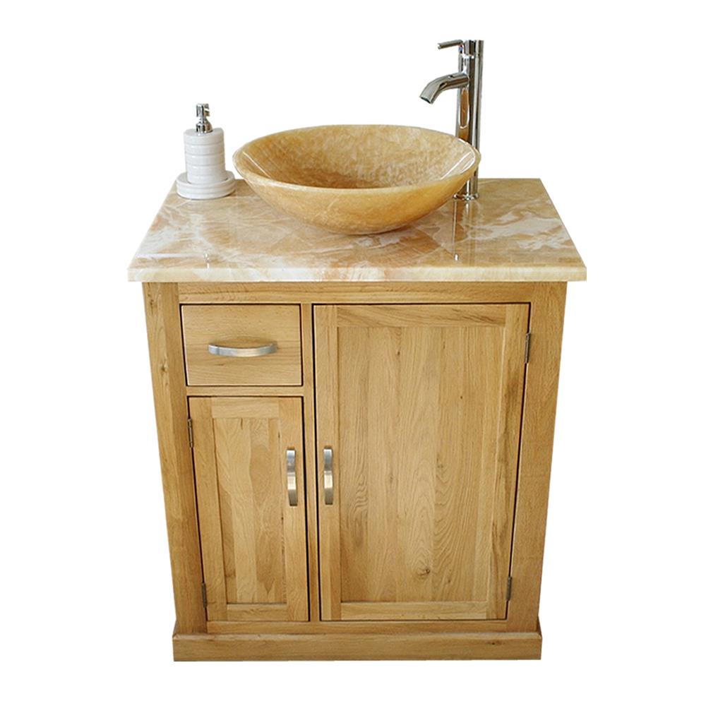 Bathroom Vanity Unit Oak Modern Cabinet Wash Stand Golden Onyx Top Basin 503 Ebay