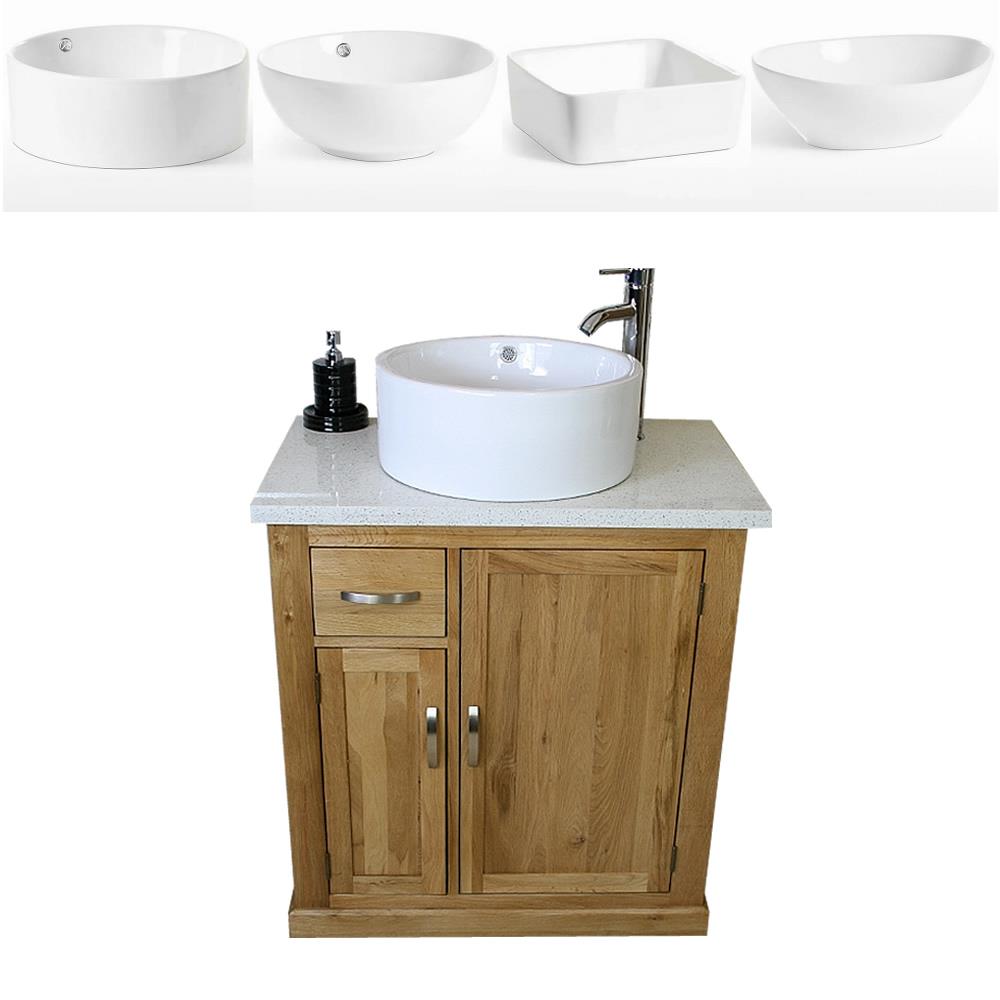 Bathroom Vanity Unit Free Standing Oak Cabinet White Quartz Ceramic Basin 503 Ebay