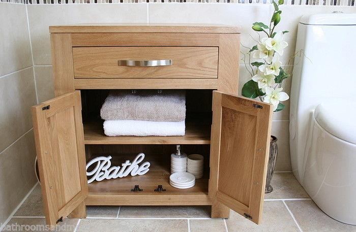 Bathroom Furniture Solid Oak Vanity Cabinet Cupboard Storage