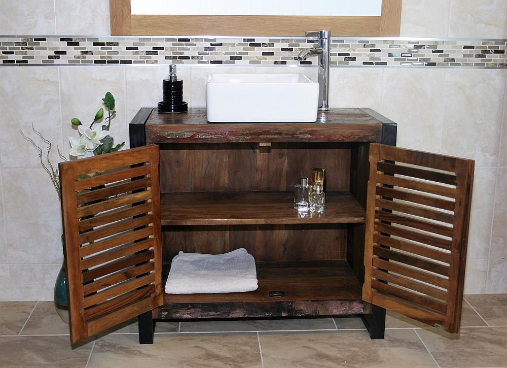 Reclaimed Wood Bathroom Vanity Unit 2, Reclaimed Wood Vanity Unit