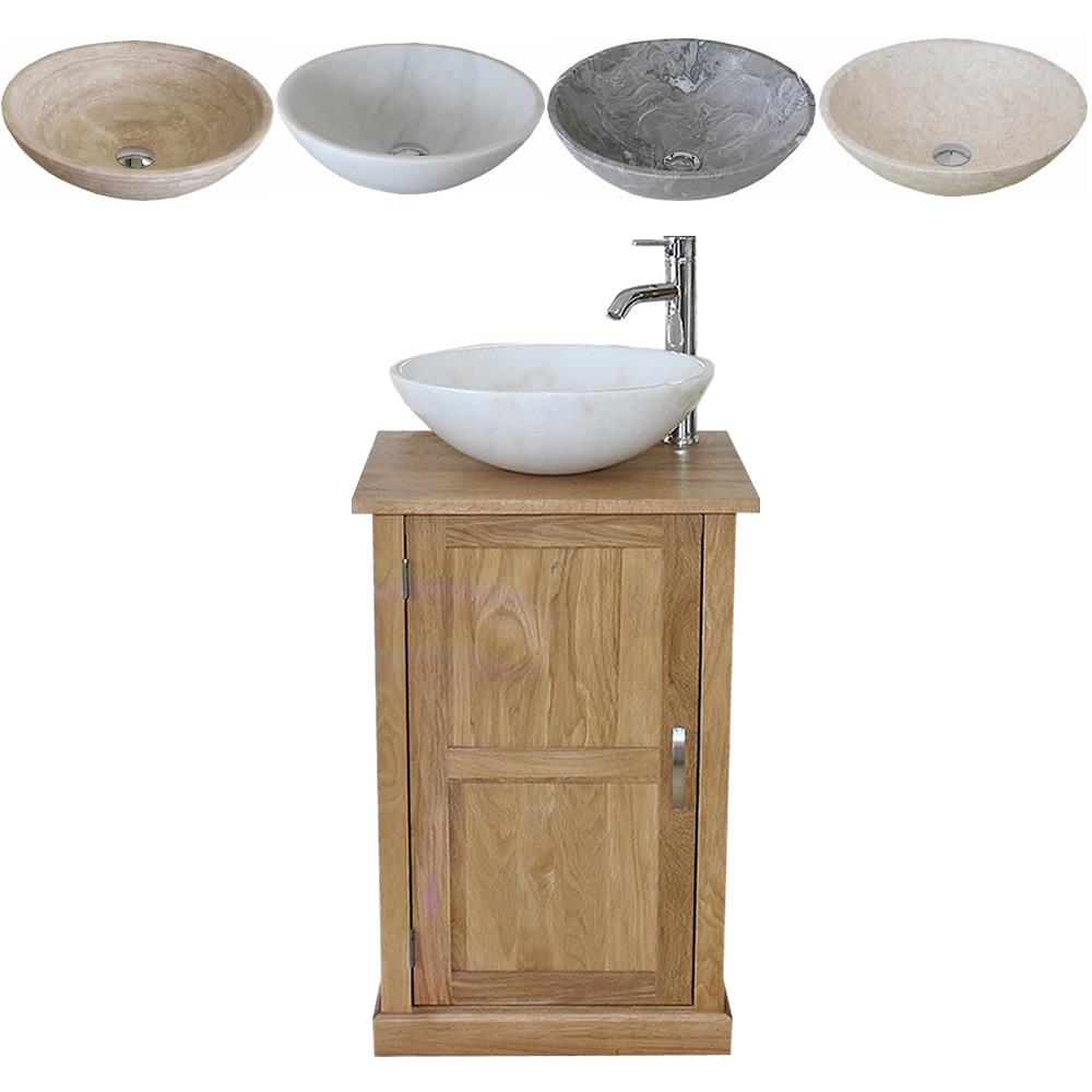 Cloakroom Small Compact Oak Bathroom, Small Modern Vanity With Sink