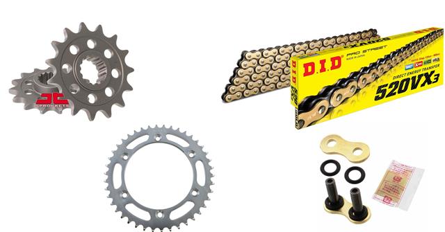 DID Gold X-ring Chain and Sprocket Kit Kawasaki ZX6R G1-G2 J1-J3