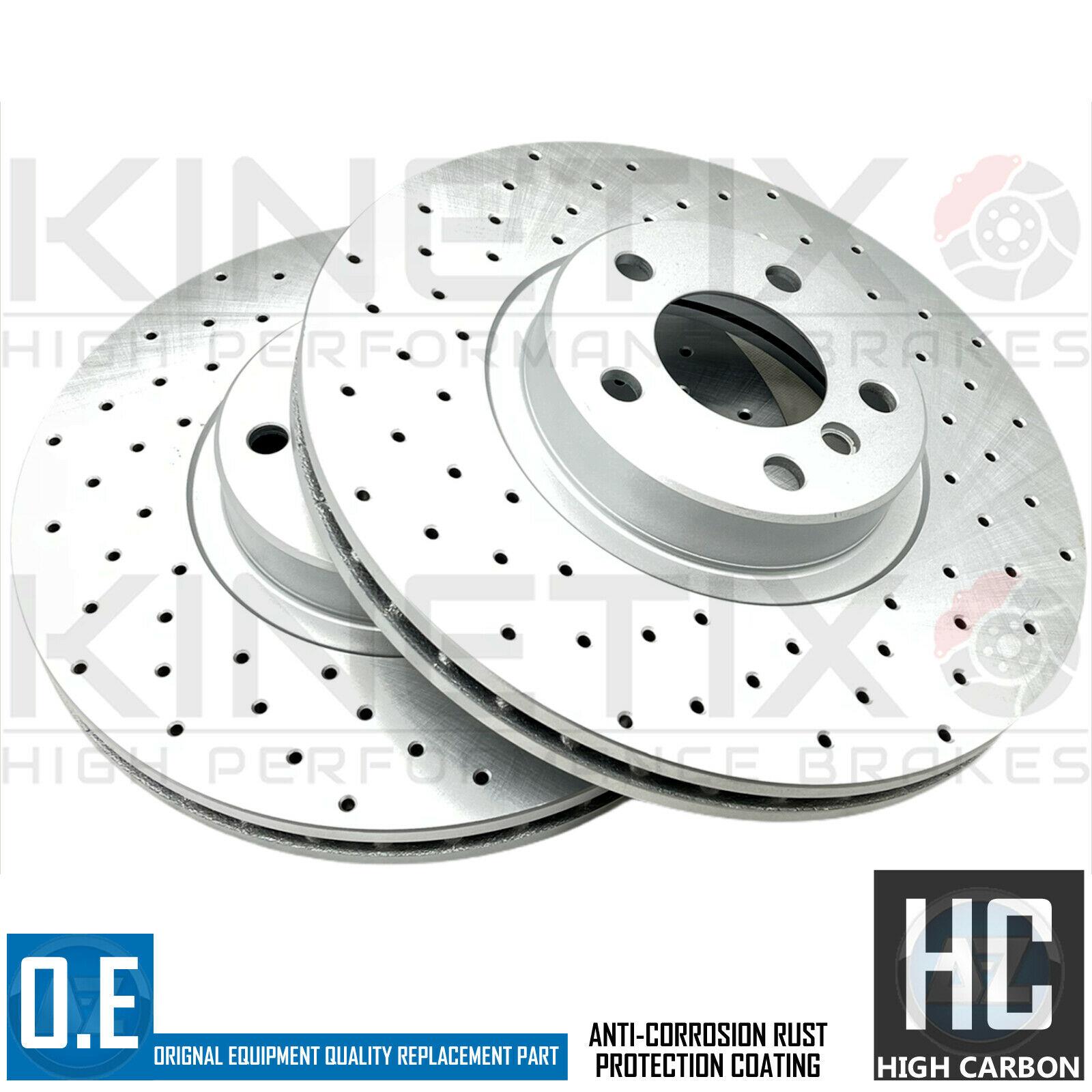 FOR BMW X5 X6 F15 F16 M SPORT CROSS DRILLED FRONT BRAKE DISCS PAIR