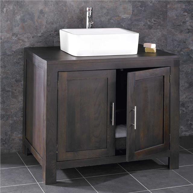 Tecnolog Ind Br Basin Round Sink, Solid Wood Bathroom Vanity