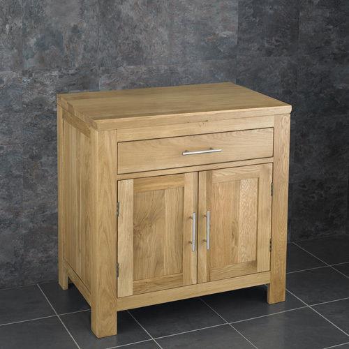 Alta 75cm Wide Double Door Bathroom Solid Oak Vanity Cabinet Unit