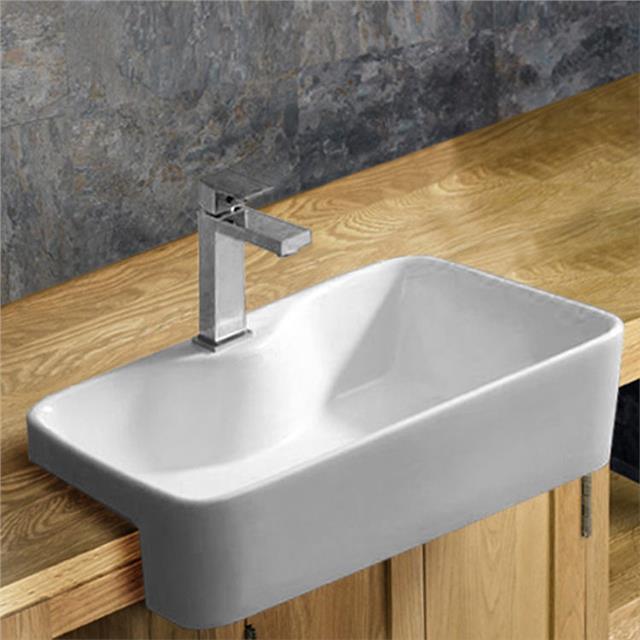 Semi Recessed Sink Inset Rectangular, Inset Bathroom Basins Uk