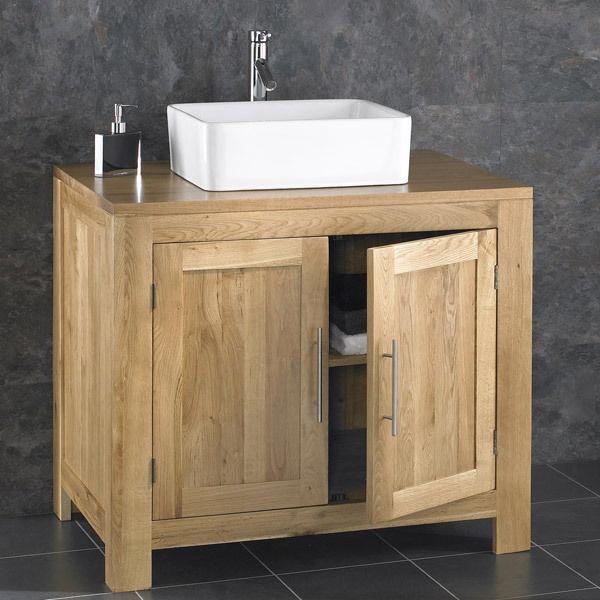 Oak Vanity Unit Bathroom 900mm, Freestanding Bathroom Vanity Sink Set