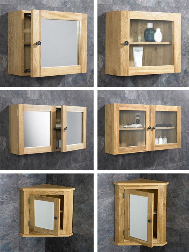 Oak Bathroom Cabinet Wall Mounted Corner and Square ...