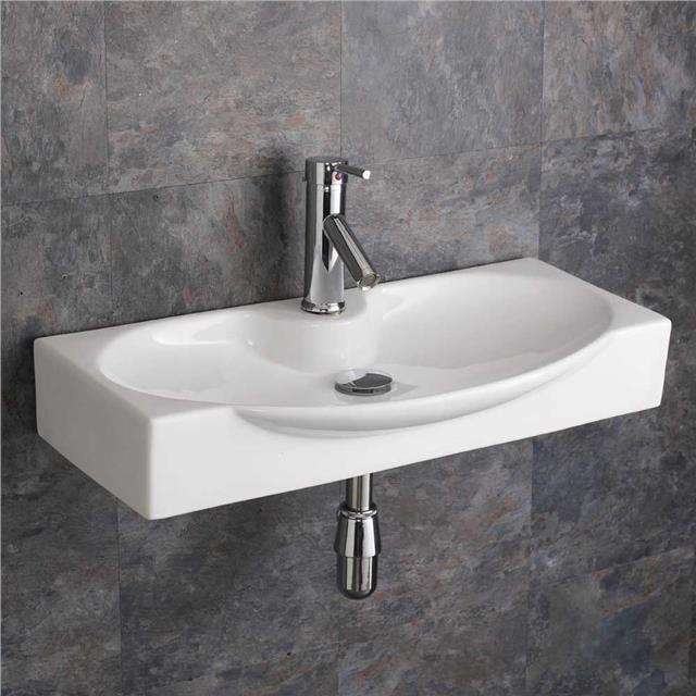 Wall Mounted Belfast Sink With Towel Rail Basin Sink Bathroom Cloakroom