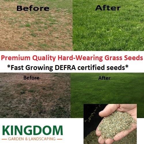 grass seed hard wearing lawn seeds premium tough fast growing defra certified image 1
