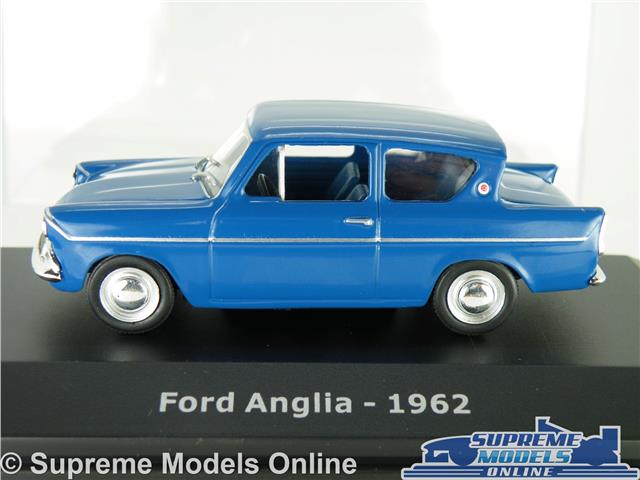 Voiture Miniature Ford Anglia 105e Jaune - Échelle 1/76 Par Oxford Diecast