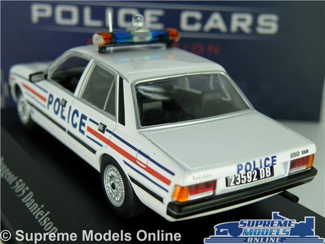 ATLAS Miniature métal Voiture Miniature 1:43 PEUGOT 505 Danielson Police France