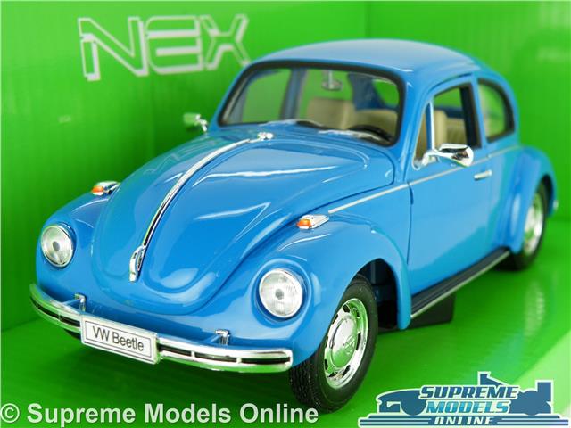 VW VOLKSWAGEN BEETLE MODEL CAR 1:24 SCALE BLUE 60'S 70'S WELLY