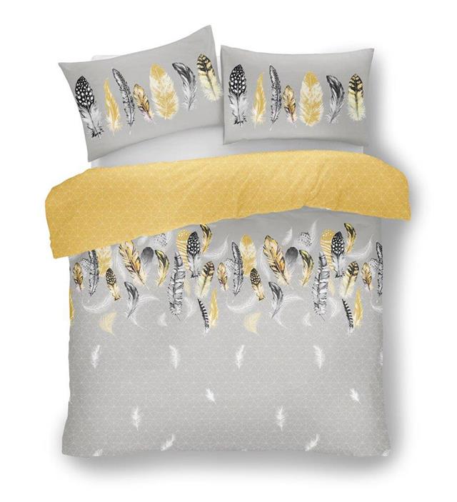 Duvet Sets Grey Ochre Yellow Dream, Yellow And Gray Bedding Sets